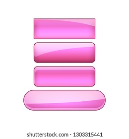 vector bright glossy web buttons set - purple