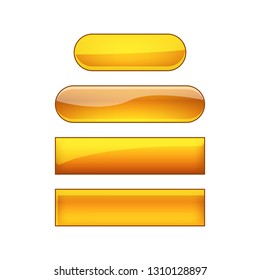 vector bright glossy web buttons set - orange