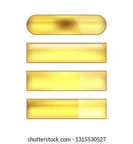 vector bright glossy web buttons set - golden