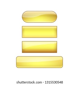 vector bright glossy web buttons set - golden yellow