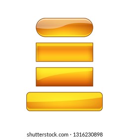 vector bright glossy web buttons set - orange