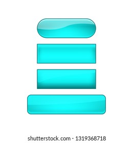 vector bright glossy web buttons set - blue