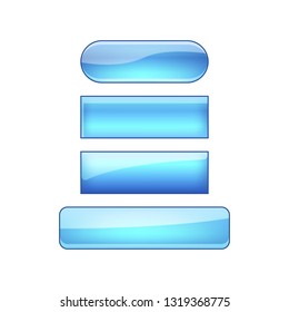 vector bright glossy web buttons set - blue