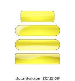 vector bright glossy web buttons set - yellow