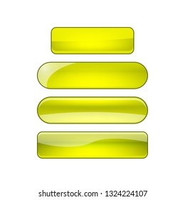 vector bright glossy web buttons set - green and yellow