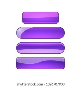 vector bright glossy web buttons set - purple and violet