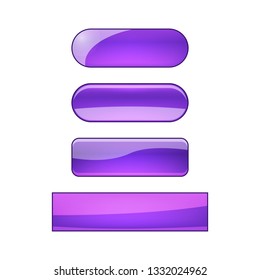 vector bright glossy web buttons set - violet