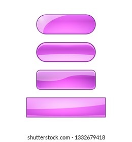 vector bright glossy web buttons set - purple