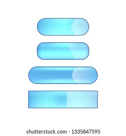 vector bright glossy web buttons set - blue
