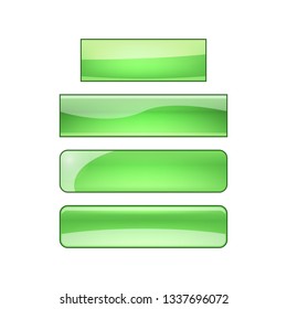 vector bright glossy web buttons set - green