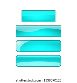 vector bright glossy web buttons set - blue