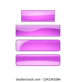 vector bright glossy web buttons set - purple and pink