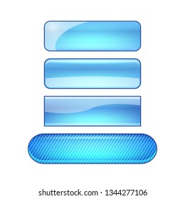 vector bright glossy web buttons set - blue
