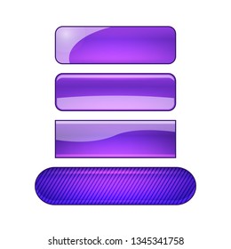 vector bright glossy web buttons set - violet