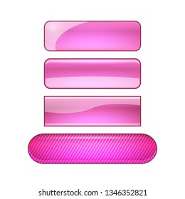 vector bright glossy web buttons set - purple