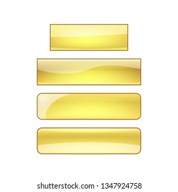 vector bright glossy web buttons set - golden