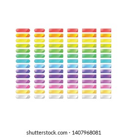 vector bright glossy web buttons set