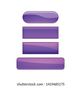 vector bright glossy web buttons set - purple and violet