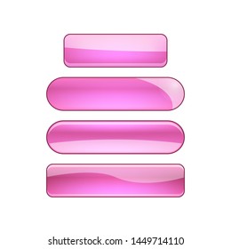 vector bright glossy web buttons set - purple and violet