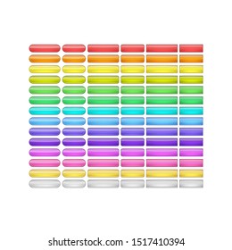 vector bright glossy web buttons set