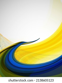 Vector bright glowing background in the colors of the Ukraine country flag. Solidarity with the people of Ukraine.