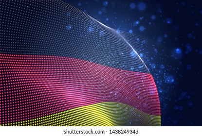 Vector bright glowing country flag of abstract dots. Germany