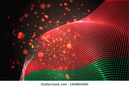 Vector bright glowing country flag of abstract dots. Belarus