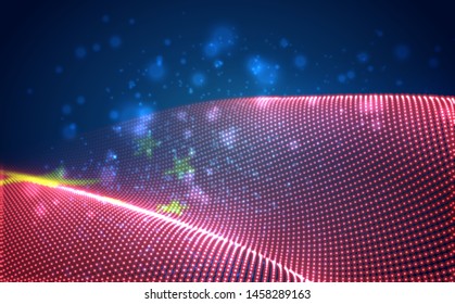 Vector bright glowing country flag of abstract dots. China