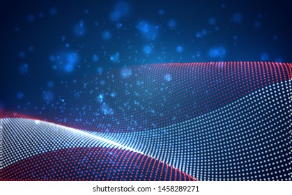 Vector bright glowing country flag of abstract dots. Austria