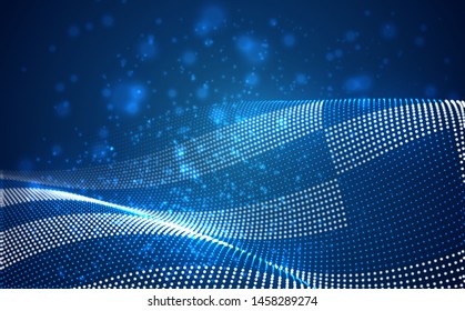 Vector bright glowing country flag of abstract dots. Greece