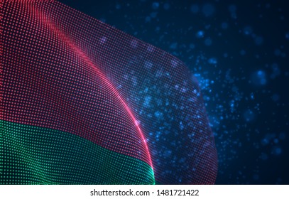 Vector bright glowing country flag of abstract dots. Belarus