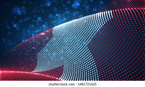 Vector bright glowing country flag of abstract dots. Switzerland