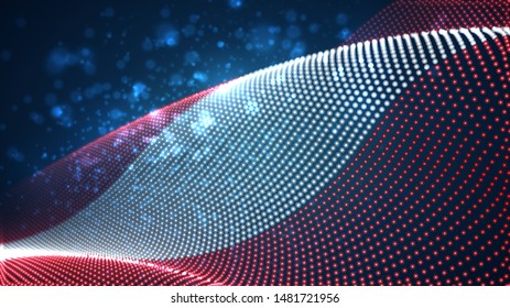 Vector bright glowing country flag of abstract dots. Austria