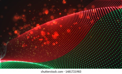 Vector bright glowing country flag of abstract dots. Belarus