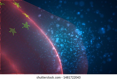Vector bright glowing country flag of abstract dots. China