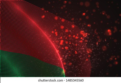 Vector bright glowing country flag of abstract dots. Belarus