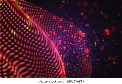 Vector bright glowing country flag of abstract dots. China