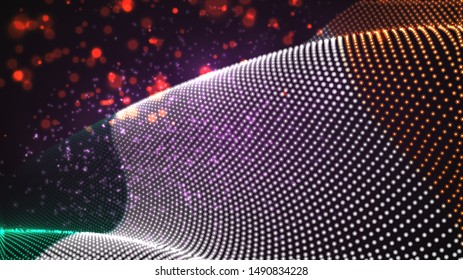 Vector bright glowing country flag of abstract dots. Ireland