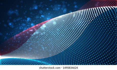 Vector bright glowing country flag of abstract dots. Luxembourg