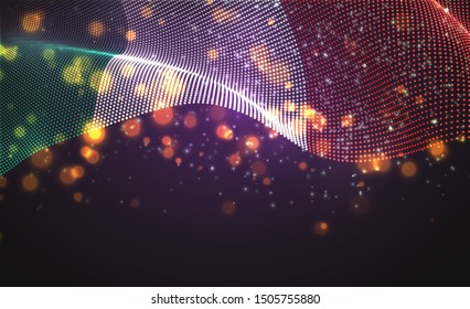 Vector bright glowing country flag of abstract dots. Italy
