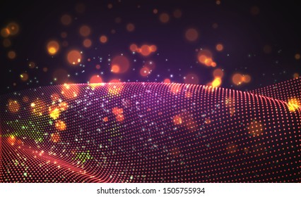 Vector bright glowing country flag of abstract dots. China