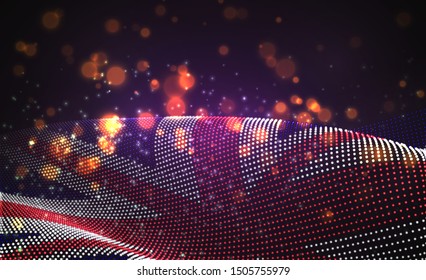 Vector bright glowing country flag of abstract dots. England