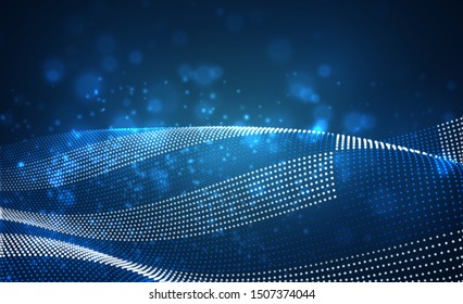 Vector bright glowing country flag of abstract dots. Greece