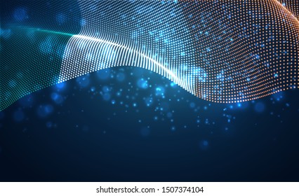 Vector bright glowing country flag of abstract dots. Ireland