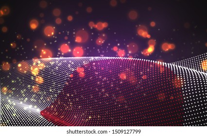 Vector bright glowing country flag of abstract dots. Japan