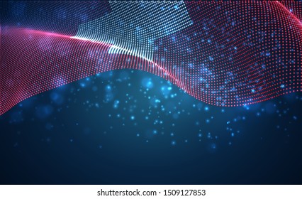 Vector bright glowing country flag of abstract dots. Switzerland
