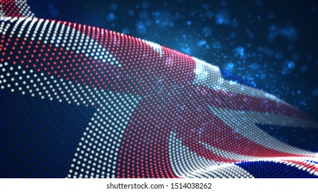 Vector bright glowing country flag of abstract dots. England