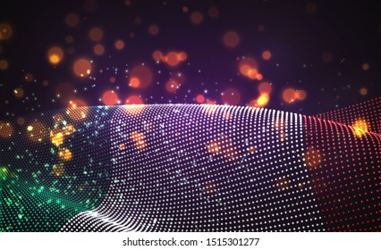 Vector bright glowing country flag of abstract dots. Italy