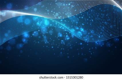 Vector bright glowing country flag of abstract dots. Luxembourg