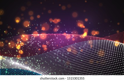 Vector bright glowing country flag of abstract dots. Luxembourg